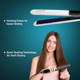 Ikonic Me Xtreme Hair Straightener for Women & Men Colour Stone | Quick Heating Ceramic Floating Plates | Digital Temperature Display | 360� Swivel Cord | Frizz-Free Salon Finish