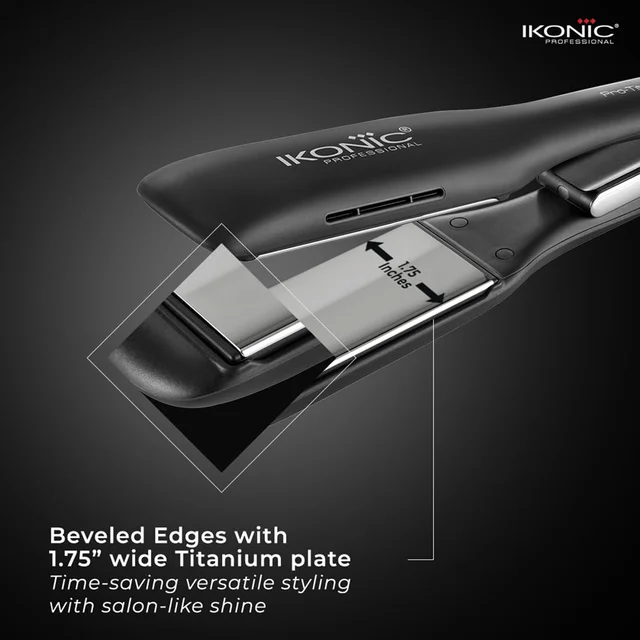 Ikonic Pro Titanium Shine Hair Straightener, Professional Dual Silver Titanium Floating Plates | Instant Heat Up With AI Technology