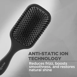 Ikonic Professional Big Paddle Hair Brush | Anti-Static Ionic Paddle Brush for Hair | Nylon Ball-Tip Bristles for Detangling, Smooth Blow Dry & Frizz Control