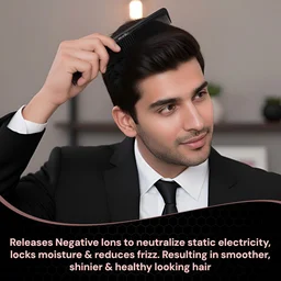 Ikonic Professional Carbon Comb Black CC01 | Heat-Resistant Anti-Static Carbon Hair Comb | Seamless Teeth Professional Styling & Cutting Comb for All Hair Types
