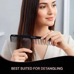 Ikonic Professional Carbon Comb Black CC01 | Heat-Resistant Anti-Static Carbon Hair Comb | Seamless Teeth Professional Styling & Cutting Comb for All Hair Types