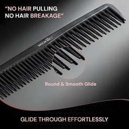 Ikonic Professional Carbon Comb Black CC01 | Heat-Resistant Anti-Static Carbon Hair Comb | Seamless Teeth Professional Styling & Cutting Comb for All Hair Types