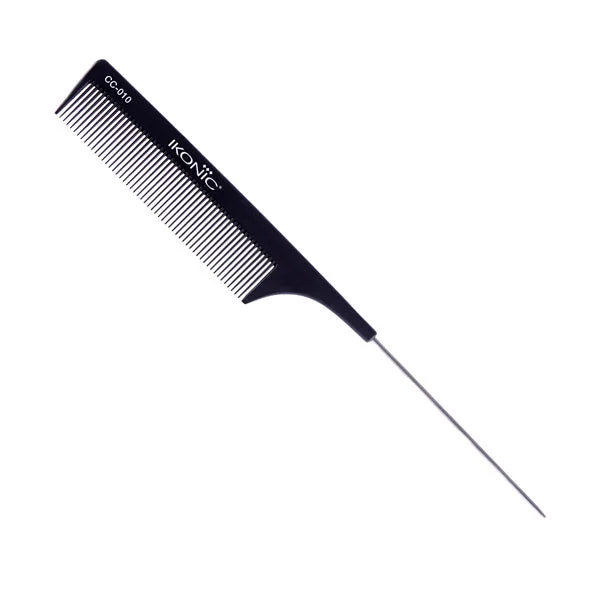 Ikonic Professional Carbon Comb Black CC010 | Heat-Resistant Anti-Static Carbon Hair Comb | Seamless Teeth Professional Cutting, Styling & Sectioning Comb