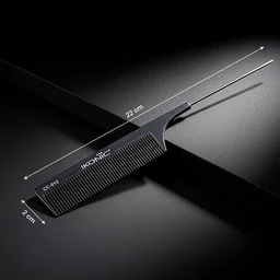 Ikonic Professional Carbon Comb Black CC010 | Heat-Resistant Anti-Static Carbon Hair Comb | Seamless Teeth Professional Cutting, Styling & Sectioning Comb