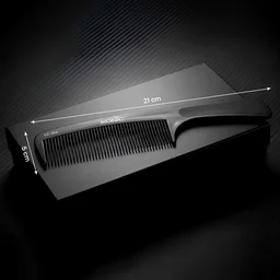 Ikonic Professional Carbon Comb Black CC02 | Heat-Resistant Anti-Static Carbon Hair Comb | Seamless Teeth Professional Sectioning & Styling Comb for All Hair Types