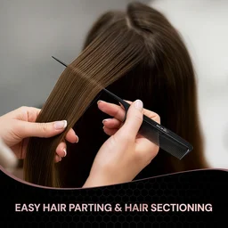 Ikonic Professional Carbon Comb Black CC03 | Heat-Resistant Anti-Static Carbon Tail Comb | Seamless Teeth Professional Hair Sectioning, Styling & Cutting Comb