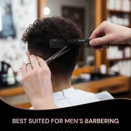 Ikonic Professional Carbon Comb Black CC04 | Heat-Resistant Anti-Static Carbon Cutting Comb | Seamless Teeth Professional Hair Styling & Barber Comb for All Hair Types