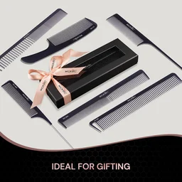 Ikonic Professional Carbon Comb Black CC04 | Heat-Resistant Anti-Static Carbon Cutting Comb | Seamless Teeth Professional Hair Styling & Barber Comb for All Hair Types