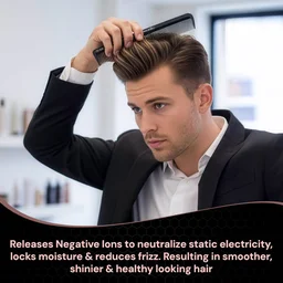 Ikonic Professional Carbon Comb Black CC05 | Heat-Resistant Anti-Static Carbon Hair Comb | Seamless Teeth Professional Cutting, Styling & Barber Comb for All Hair Types