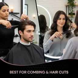 Ikonic Professional Carbon Comb Black CC05 | Heat-Resistant Anti-Static Carbon Hair Comb | Seamless Teeth Professional Cutting, Styling & Barber Comb for All Hair Types