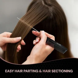Ikonic Professional Carbon Comb Black CC07 | Heat-Resistant Anti-Static Carbon Hair Comb | Seamless Teeth Professional Styling, Cutting & Barber Comb for All Hair Types