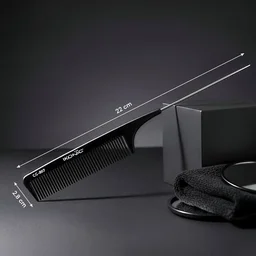 Ikonic Professional Carbon Comb Black CC07 | Heat-Resistant Anti-Static Carbon Hair Comb | Seamless Teeth Professional Styling, Cutting & Barber Comb for All Hair Types