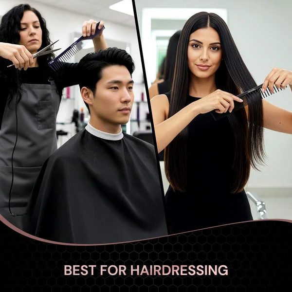 Ikonic Professional Carbon Comb Black CC08 | Heat-Resistant Anti-Static Carbon Hair Comb | Seamless Teeth Professional Cutting, Styling & Sectioning Comb