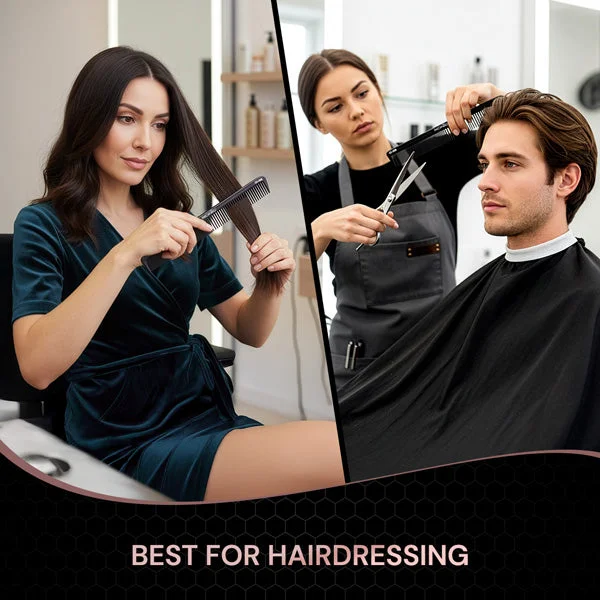 Ikonic Professional Carbon Comb Black CC09 | Heat-Resistant Anti-Static Carbon Hair Comb | Seamless Teeth Professional Cutting, Styling & Sectioning Comb