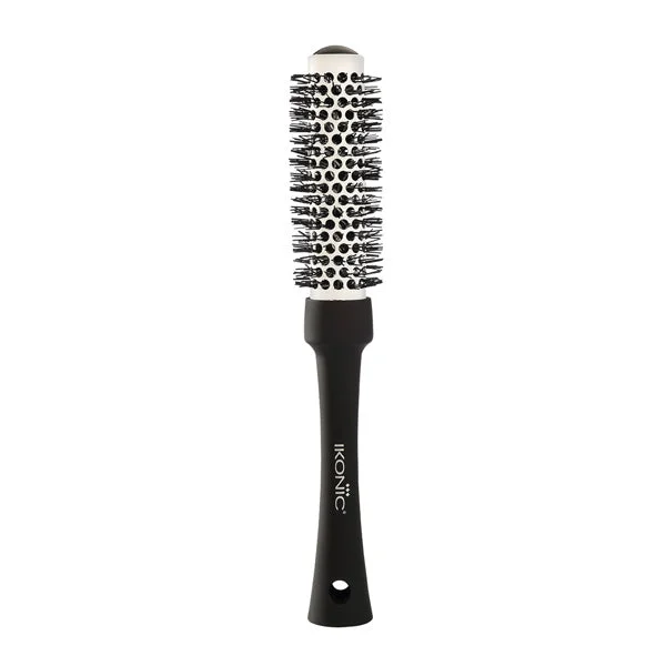 Ikonic Professional Ceramic Blow Dry Hair Brush 25mm BDB-25 | Ionic Ceramic Barrel Hair Styling Brush | Anti-Frizz Round Brush for Smooth Blowouts & Salon Finish