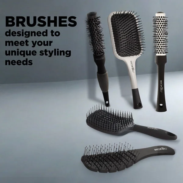 Ikonic Professional Ceramic Blow Dry Hair Brush 32mm BDB-32 | Ionic Round Hair Brush for Blow Dry Styling | Anti-Frizz Ceramic Barrel for Volume & Smooth Finish