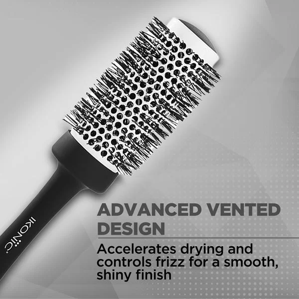 Ikonic Professional Ceramic Blow Dry Hair Brush 43mm BDB-43 | Ionic Ceramic Round Hair Brush | Anti-Frizz Blowout Brush for Volume, Shine & Salon Styling