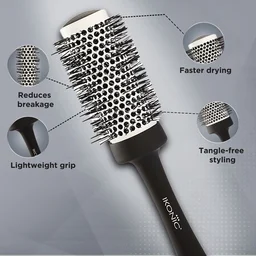 Ikonic Professional Ceramic Blow Dry Hair Brush 43mm BDB-43 | Ionic Ceramic Round Hair Brush | Anti-Frizz Blowout Brush for Volume, Shine & Salon Styling