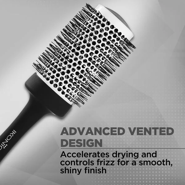 Ikonic Professional Ceramic Blow Dry Hair Brush 52mm BDB-52 | Ionic Ceramic Round Hair Brush | Anti-Frizz Blowout Brush for Volume, Shine & Salon Styling
