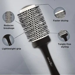 Ikonic Professional Ceramic Blow Dry Hair Brush 52mm BDB-52 | Ionic Ceramic Round Hair Brush | Anti-Frizz Blowout Brush for Volume, Shine & Salon Styling