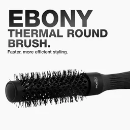 Ikonic Professional Ebony Thermal Round Brush TRB-25 | Ionic Ceramic Hair Brush for Blow Dry, Volume, Smooth Styling, Anti-Frizz, Salon Professional