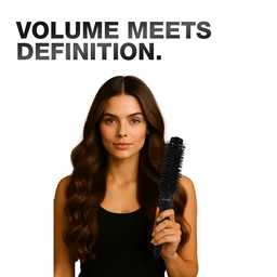 Ikonic Professional Ebony Thermal Round Brush TRB-32 | 32mm Ionic Ceramic Round Hair Brush for Blow Dry, Volume, Smooth Styling & Salon Finish