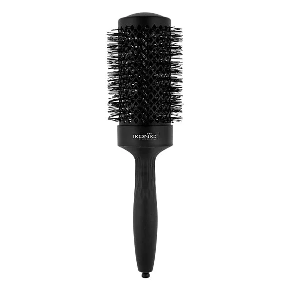Ikonic Professional Ebony Thermal Round Brush TRB-53 | 53mm Ionic Ceramic Round Hair Brush for Blow Dry, Volume, Smooth Styling & Salon Finish