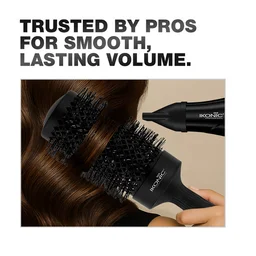 Ikonic Professional Ebony Thermal Round Brush TRB-53 | 53mm Ionic Ceramic Round Hair Brush for Blow Dry, Volume, Smooth Styling & Salon Finish