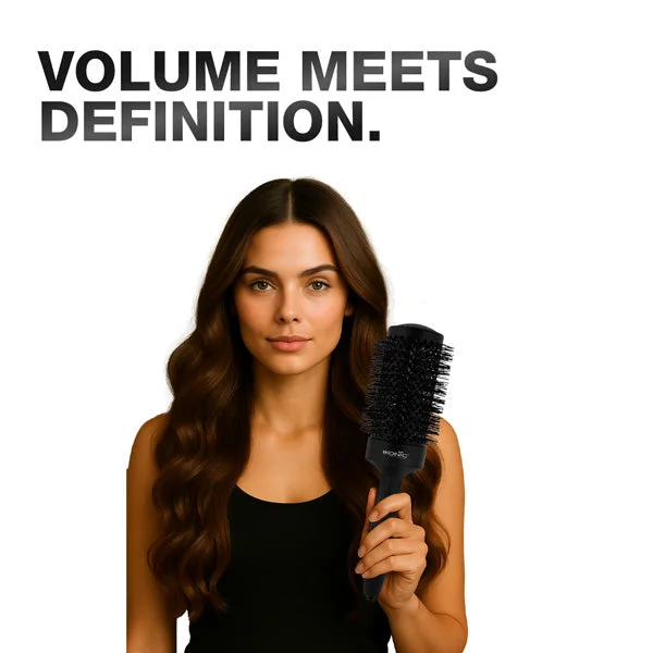 Ikonic Professional Ebony Thermal Round Brush TRB-53 | 53mm Ionic Ceramic Round Hair Brush for Blow Dry, Volume, Smooth Styling & Salon Finish