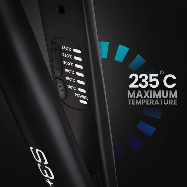 Ikonic S3+ Hair Straightener, Black & Red With Adjustable Temparature Control, Professional Ceramic Floating Plates, Instat Heat Up and Easy To Use