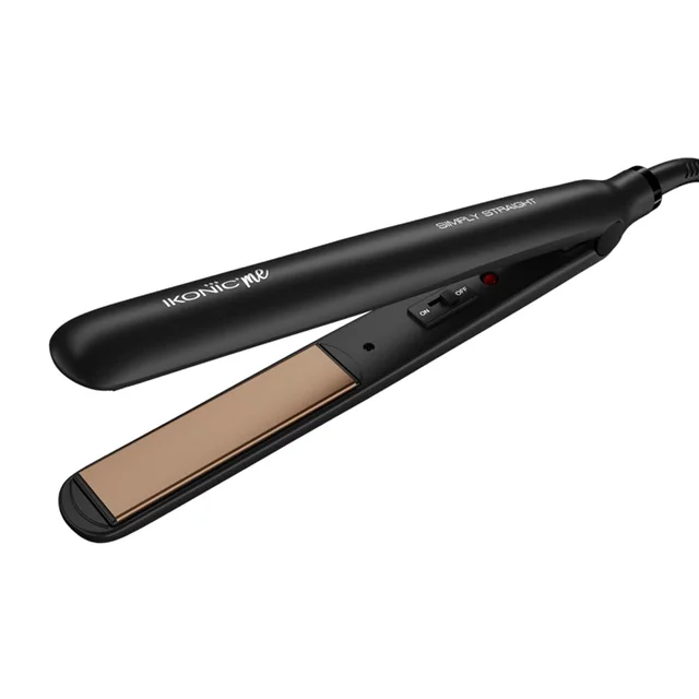 Ikonic Simply Straight Hair Straightener | Super Slim Rose Gold | 1-inch Plates | Compact Design | Quick Heat Up | Auto Controlled Heat Setting | Suitable for All Hair Types