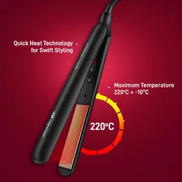 Ikonic Simply Straight Hair Straightener | Super Slim Rose Gold | 1-inch Plates | Compact Design | Quick Heat Up | Auto Controlled Heat Setting | Suitable for All Hair Types