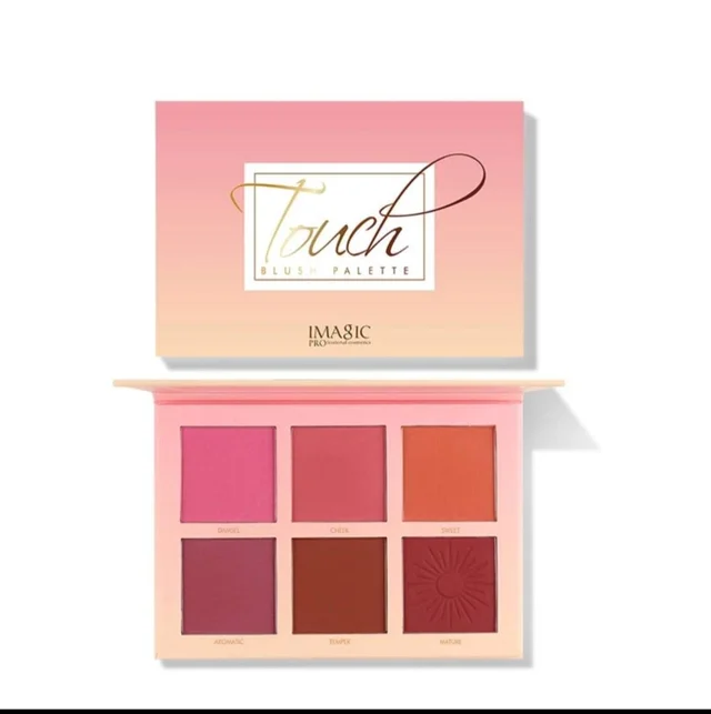 Cosluxe Imagic Professional Imagic 6 Color Touch Blush Palette | Multicolor Face Blush Makeup Palette | Smooth Blendable Matte & Shimmer Blusher | Long Lasting Natural Glow Finish