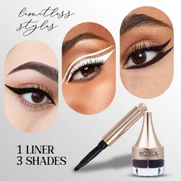 Incolor 3 in 1 Super Eyeliner EY193 with Black, Brown, White | Waterproof Multi-Color Eyeliner Pencil | Smooth Glide | Long Lasting Eye Makeup
