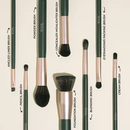 Incolor 8?Piece Makeup Brush Set | Powder, Foundation, Eyeshadow, Angled Liner, Concealer, Highlighter, Pencil & Blending Face Brushes | Soft, Durable Bristles