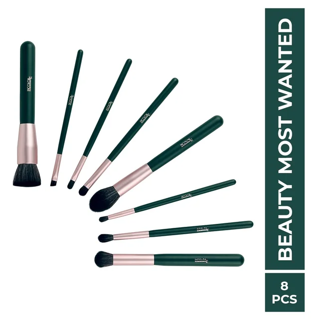 Incolor 8?Piece Makeup Brush Set | Powder, Foundation, Eyeshadow, Angled Liner, Concealer, Highlighter, Pencil & Blending Face Brushes | Soft, Durable Bristles