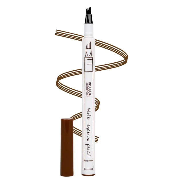 Incolor EY083 4 Forked Long Lasting Eyebrow Pencil Brown with Precision Micro-Fork Tip | Smudge-Proof & Natural Hair-Like Finish | Easy Brow Definer