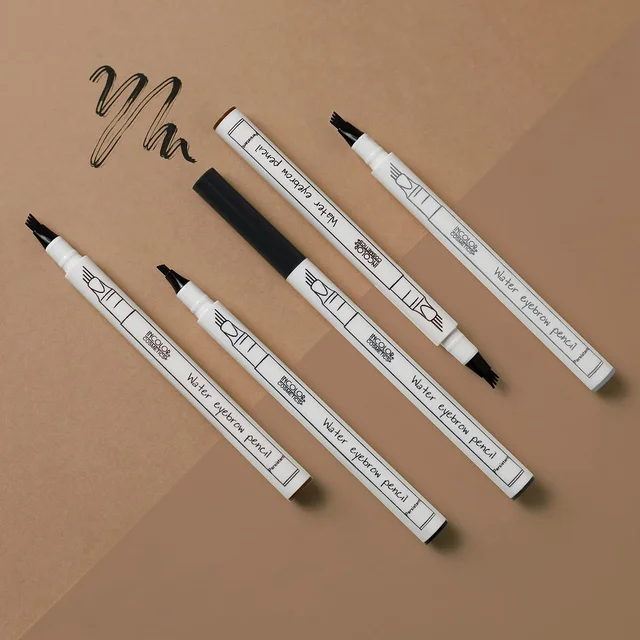 Incolor EY083 4 Forked Long Lasting Eyebrow Pencil Black with Precision Micro-Fork Tip | Smudge-Proof & Natural Hair-Like Finish | Easy Brow Definer