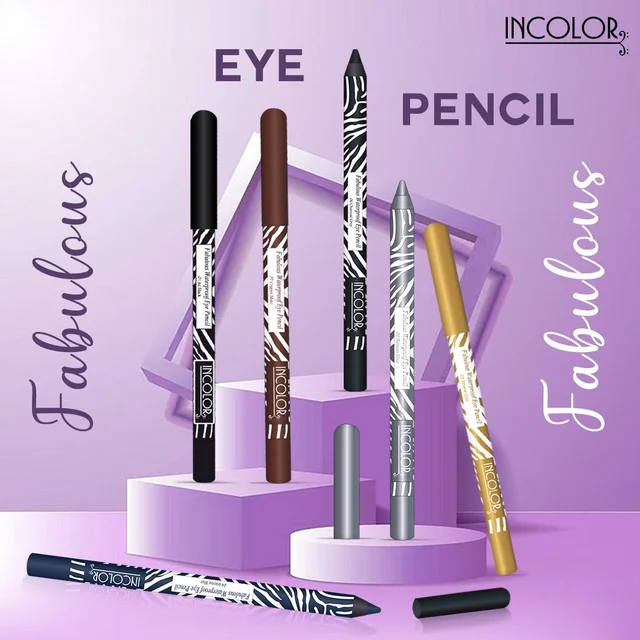 Incolor Fabulous Eye Pencil EP-185 Shade 05 Sea Green | Waterproof Metallic Gold Eyeliner Pencil | Smooth Glide | Long Lasting Eye Makeup