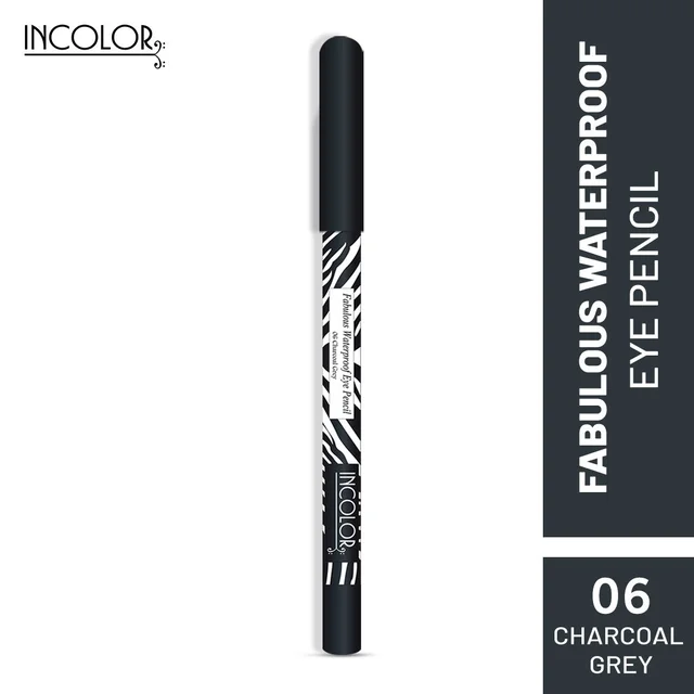 Incolor Fabulous Eye Pencil EP-185 Shade 06 Charcoal Gray| Waterproof Metallic Gold Eyeliner Pencil | Smooth Glide | Long Lasting Eye Makeup