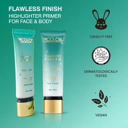 Incolor Face & Body Highlighter Primer 40ml | Flawless Finish Pearly Drops, Lightweight Glow Primer, Illuminating Base for Radiant Skin & Long-Lasting Makeup