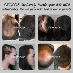 Incolor Hair Fiber Powder - Dark Brown | Instantly Covers Bald Spots & Thinning Hair | Natural-Looking Volume | Long-Lasting, Sweat & Wind Resistant Hair Concealer