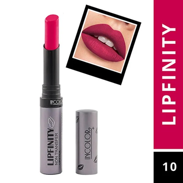 Incolor Lipfinity Non-Transfer Lipstick Shade 10 | Intense Matte Finish | Long-Lasting Wear | Smudge-Proof & Lightweight Texture | Hydrating Formula & Travel-Friendly Size