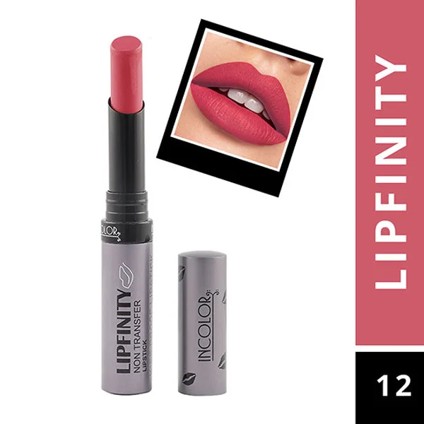Incolor Lipfinity Non-Transfer Lipstick Shade 12 | Intense Matte Finish | Long-Lasting Wear | Smudge-Proof & Lightweight Texture | Hydrating Formula & Travel-Friendly Size