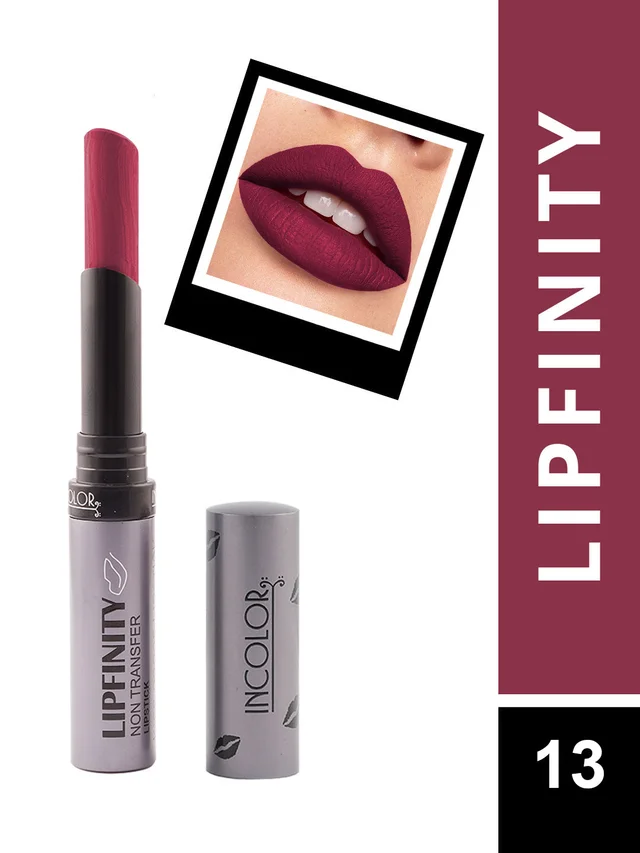 Incolor Lipfinity Non-Transfer Lipstick Shade 13 | Intense Matte Finish | Long-Lasting Wear | Smudge-Proof & Lightweight Texture | Hydrating Formula & Travel-Friendly Size