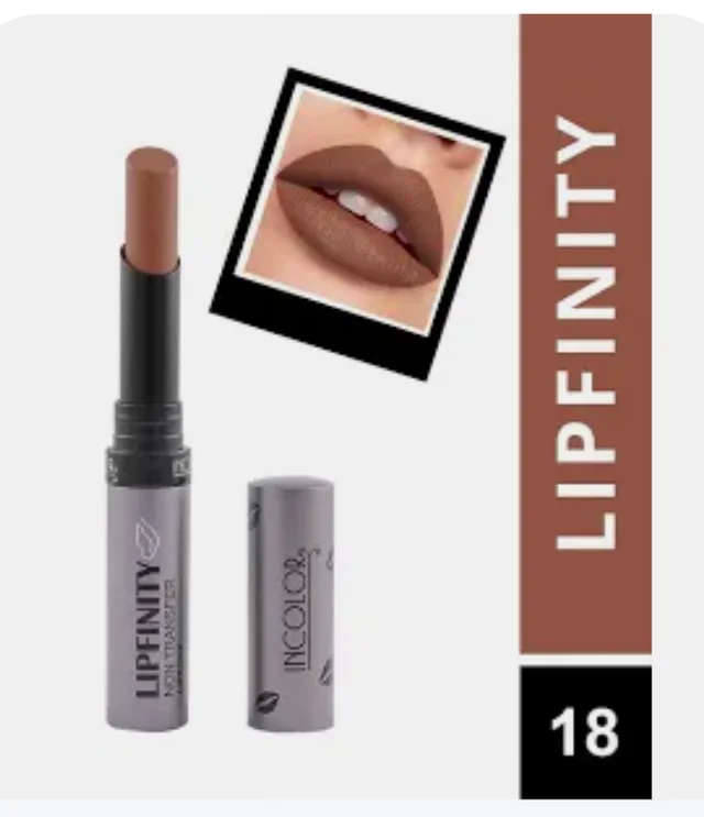 Incolor Lipfinity Non-Transfer Lipstick Shade 18 | Intense Matte Finish | Long-Lasting Wear | Smudge-Proof & Lightweight Texture | Hydrating Formula & Travel-Friendly Size