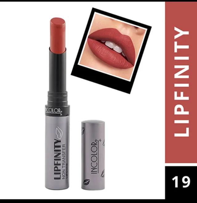 Incolor Lipfinity Non-Transfer Lipstick Shade 19 | Intense Matte Finish | Long-Lasting Wear | Smudge-Proof & Lightweight Texture | Hydrating Formula & Travel-Friendly Size