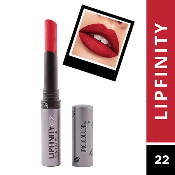 Incolor Lipfinity Non-Transfer Lipstick Shade 22 | Intense Matte Finish | Long-Lasting Wear | Smudge-Proof & Lightweight Texture | Hydrating Formula & Travel-Friendly Size
