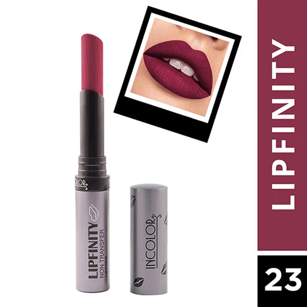 Incolor Lipfinity Non-Transfer Lipstick Shade 23 | Intense Matte Finish | Long-Lasting Wear | Smudge-Proof & Lightweight Texture | Hydrating Formula & Travel-Friendly Size