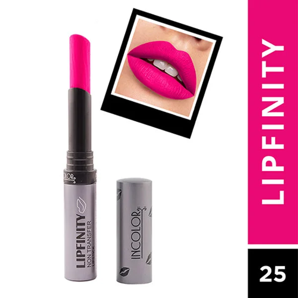 Incolor Lipfinity Non-Transfer Lipstick Shade 25 | Intense Matte Finish | Long-Lasting Wear | Smudge-Proof & Lightweight Texture | Hydrating Formula & Travel-Friendly Size